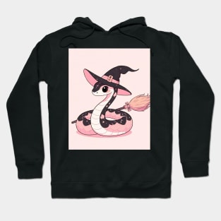 The Pink Snake in a Stylish Hat Hoodie